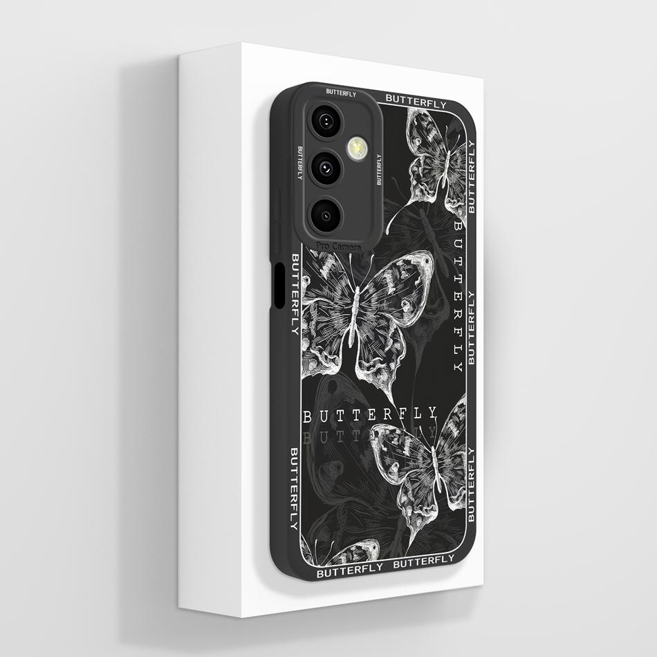 Etui na telefon Samsung Galaxy M35 5G Proste Rośliny Ochrona Aparatu Obudowa Na Samsung M 35 Tylna Pokrywa Zderzaki z Płynnego Silikonu