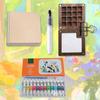 Travel Paint Palette Pocket Artist Watercolor Set Mini Watercolor Palette Set Wooden Grid Paint Box Gift for Kids