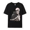 Cats and Skeletons Vintage T Shirts Anime Plus Size HOLIDAYS Funny Shirts White T Shirt Men Family Graphic Tees - Men's Summe...