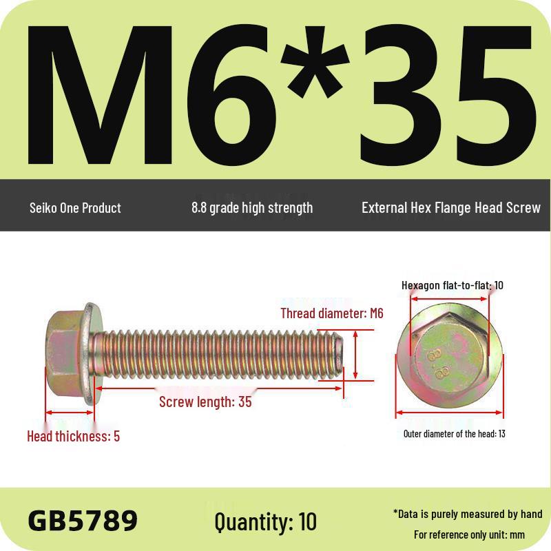 Verzinkter Sechskantflanschschraube mit Scheibe, Güte 8.8, M5-M12
