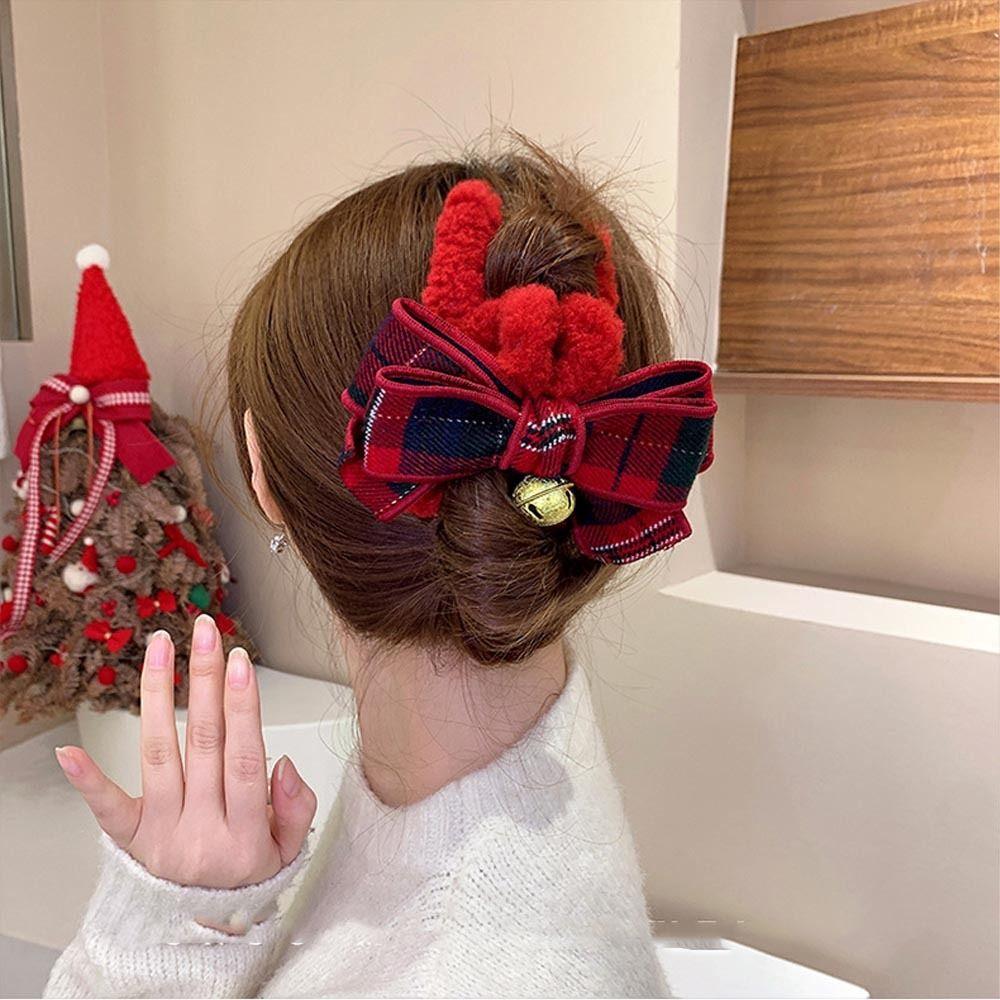Hair Clip Bow Winter Christmas Shark Clip Korean Ponytail Holder Autumn Hairgrip Women Hair Claws