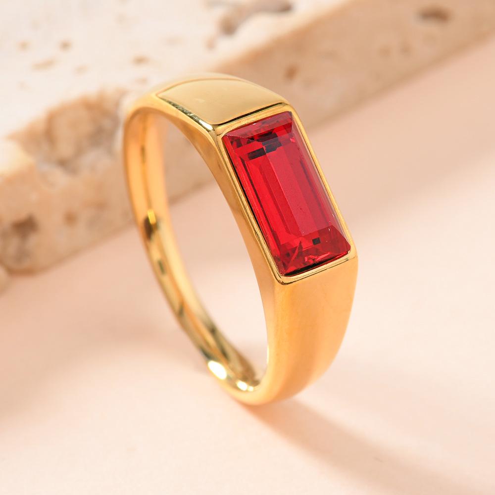 

Кольцо с прямоугольным цветным бриллиантом, покрытое золотом 18 карат: Модный, стильный и уникальный для женщин Size 8
