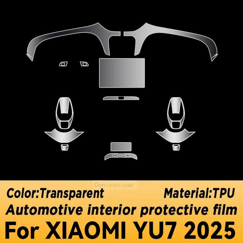 For XIAOMI YU7 2025 Panel Dashboard Navigation Automotive Interior Protective Film TPU Anti-Scratch Accessories