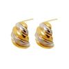 925 Sterling Silver Two-Tone Croissant Earrings In Gold-Plated Korean Style - Chic Women’s Light Luxury Ear Jewelry
