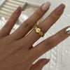 Stainless Steel Vintage Geometric Sunburst Ring For Women Red Love Heart Spiral Flower Finger Rings Party Aesthetic Jewelry Gift