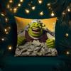 Funny Cartoon S-Shreks Pillow Case Natural Linen Organic Fabric Double-Sided Printing Breathable Perfect For Home Decor