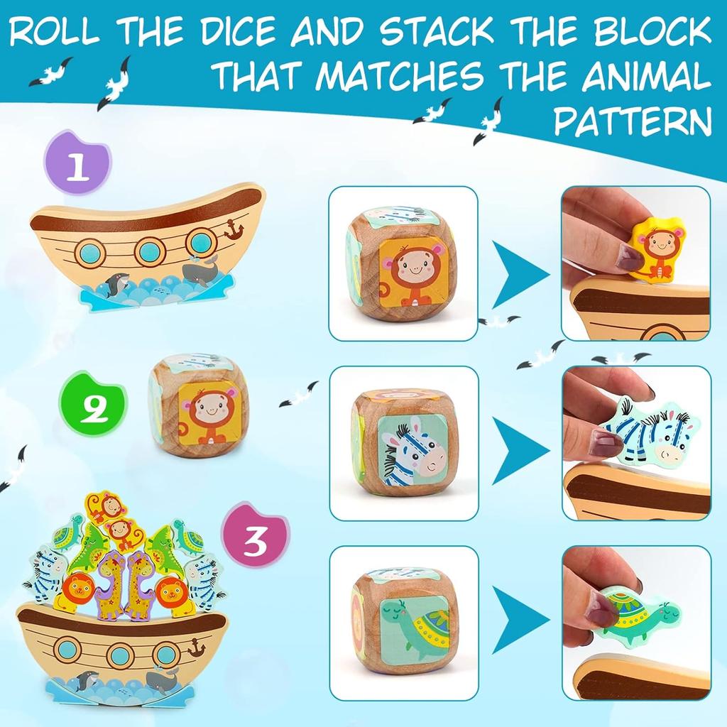 Stacking Games for Kids Wooden Balance Stacking Educational Toys for Family Games Birthday Gift Party Travel Toys