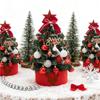 Mini Table Top Christmas Tree with LED Light Ornaments Small Tabletop Christmas Tree Artificial Christmas Home Decorations