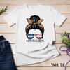 American Flag Football Mom Shirt Leopard Messy Bun Player US Unisex T-shirt