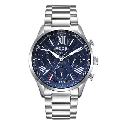 [FOCE] FOCE Milano Men s Metal Watch + Leather Band Gift FM7615BU FM7615BU