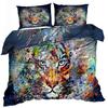 3D Cotton Satin Bedding 200X220Cm Painted Tiger