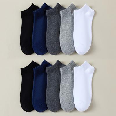 10Pairs Mens Socks Cotton Boat Black Business Solid Color Breathable Comfortable High Quality Ankle Sock