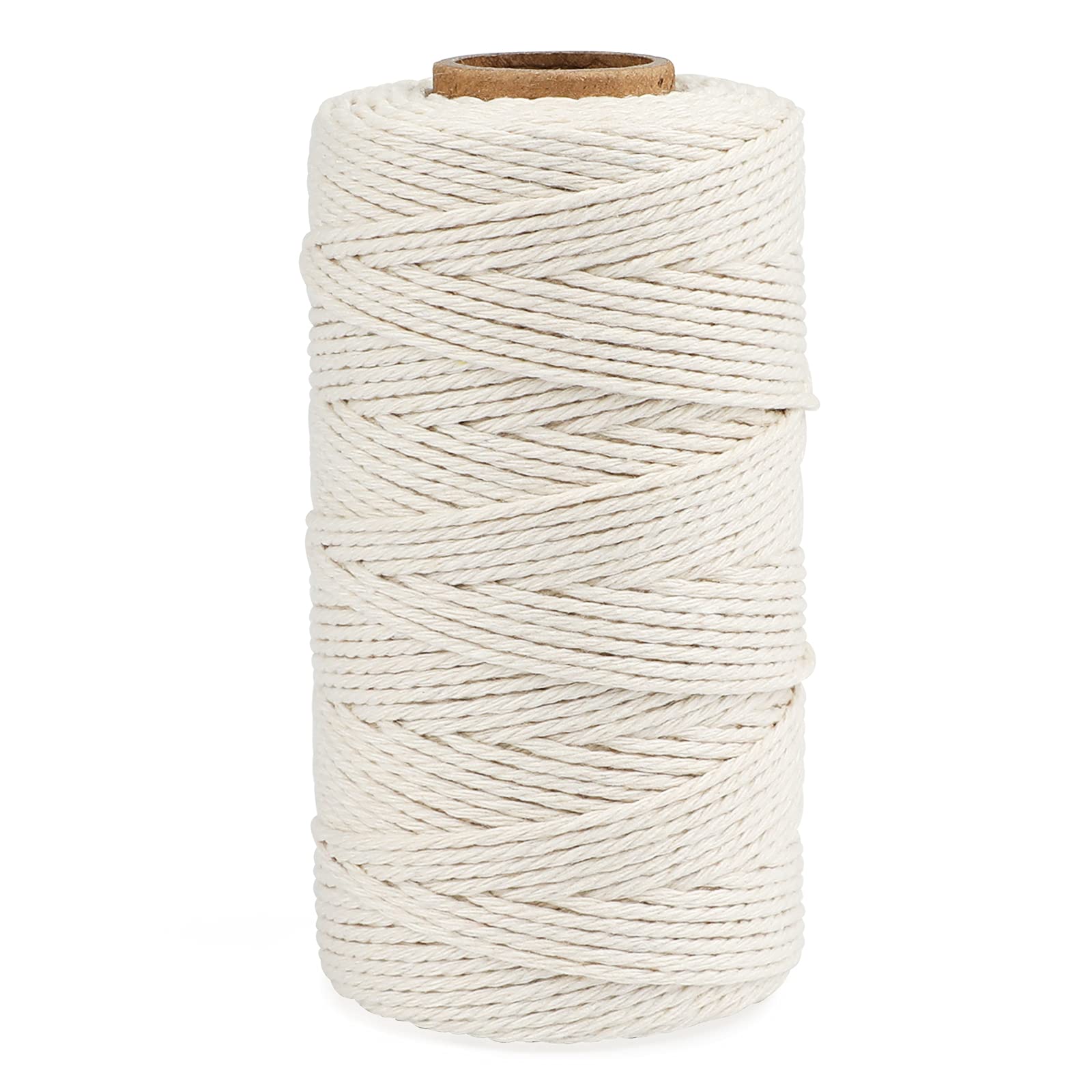 jijAcraft Cotton Butchers Twine, 328 Feet - 3Ply 2mm Thick Beige Twine for Meat, Sausages, Crafting & Home Decor 2mm x 328 ft бежевый