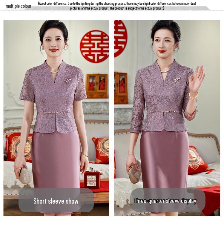 Elegant Purple Two-Piece Mother-in-Law Wedding Outfit 2025 - Fashionable, Slimming Dress Set with Flattering Design