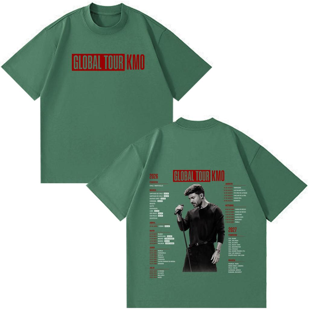 Singer Pablo Alborn Kmo Global Tour 2026 Print Tees Unisex Unisex Hiphop Tshirts Shortsleeved Loose Vintage Tshirts Streetwear