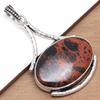 Mahagoni Obsidian Handgefertigt Damen Unisex Silberschmuck Anhänger 2.5
