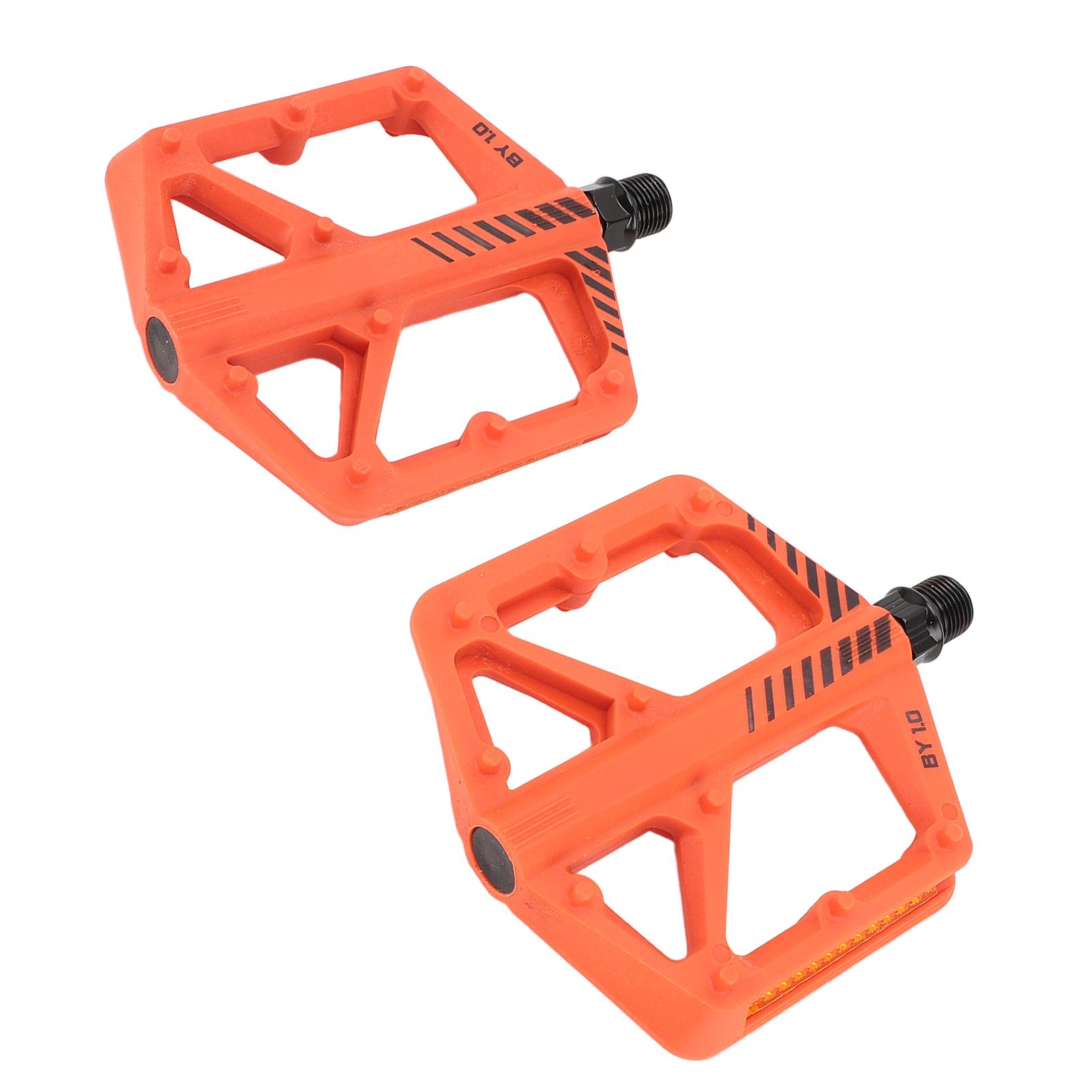

Bike Pedal Boron Steel Axle Nylon Fiber Non Slip Toothed Nail Design Road Bike Flat Pedal Orange оранжевый
