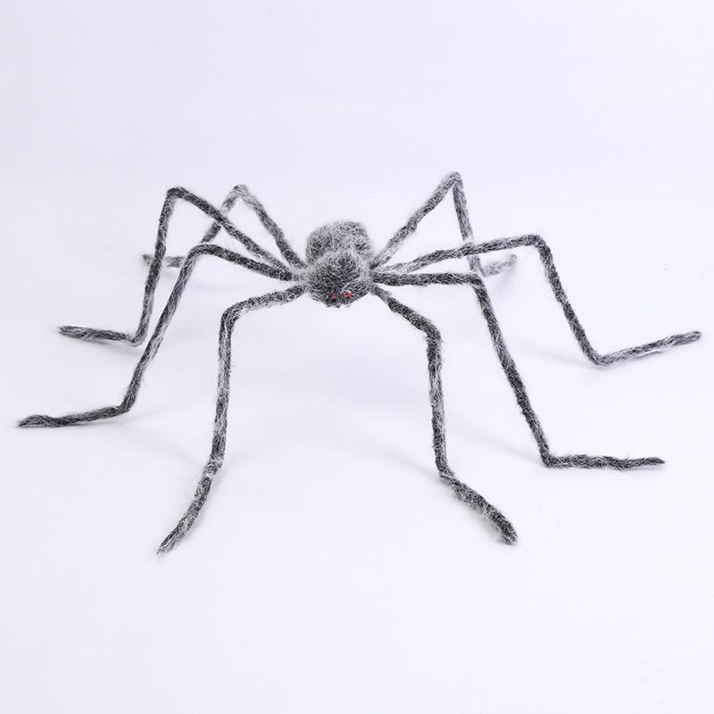 Halloween Plush Spider Decorations With Fake Spiderwebs Haunted House Pranks Party Props Home Outdoor Festive Setup