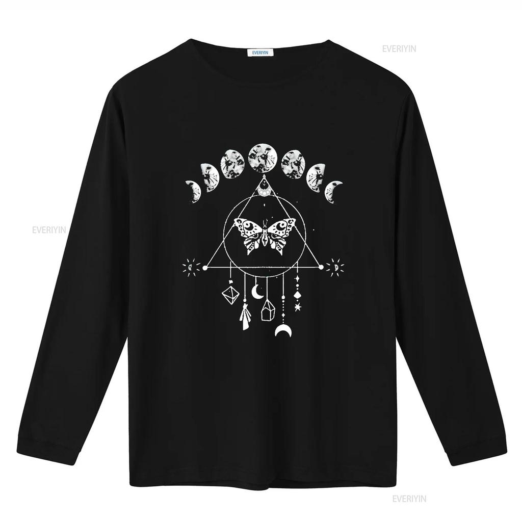 Celestial Moon Phase Moth Crystals Stars Vintage D Cute Tops for Women T Shirt with Bold Prints Vintage Washed Stretched