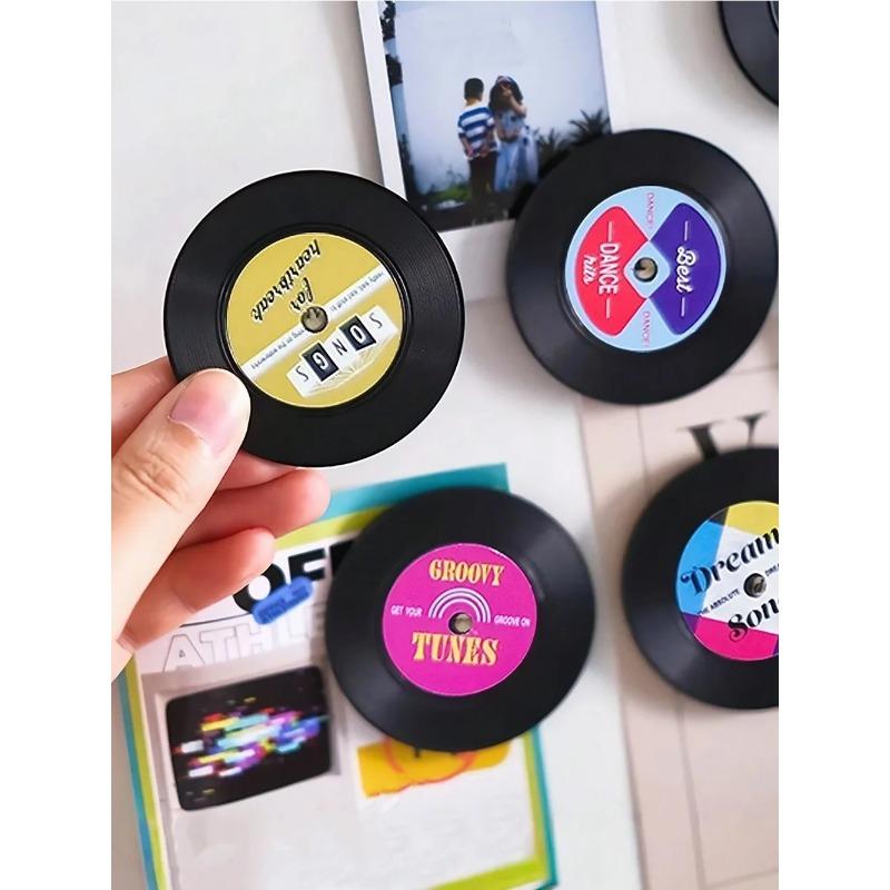 Vintage Fridge Magnets, Cassette Tape And Record Style,Home Refrigerator Decoration,Office And Household Desktop Ornament