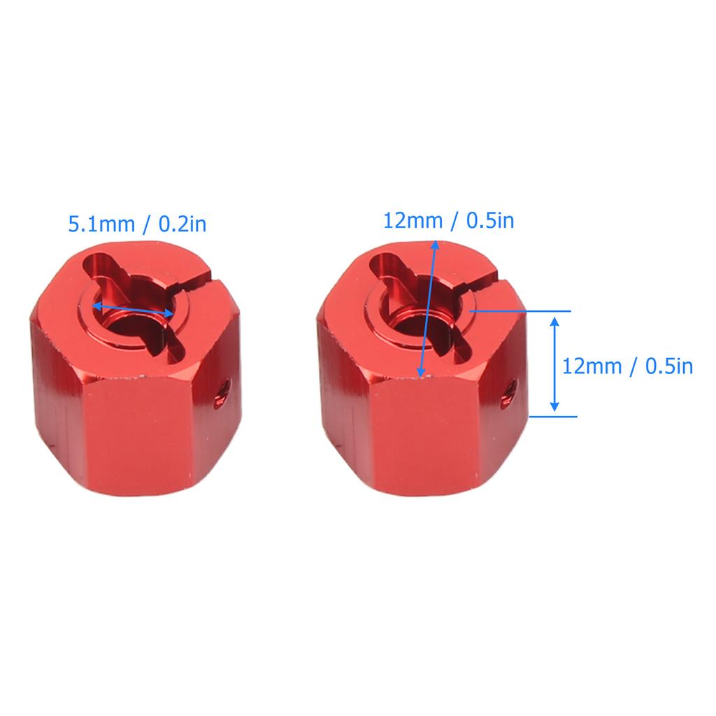 4PCS 12mm Hex Adapter Aluminum Alloy 12mm Wheel Hex Hub Drive Adapters for   SCX10 90046 for D90 1Celsius10 RC Car