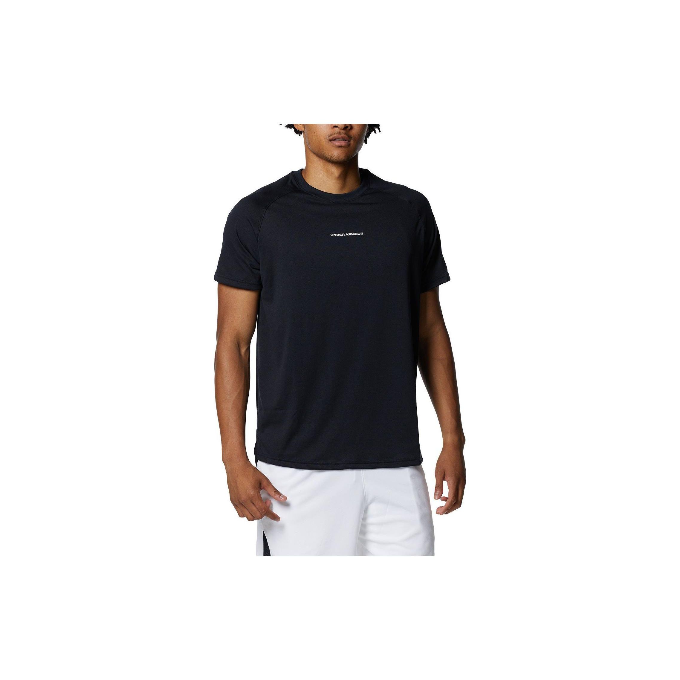 

Under Armour Solid Color Sports Casual Crew Neck Short Sleeve T-Shirt Men tops Black 1371938-001 XL