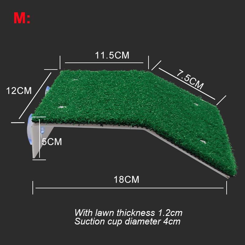 Turtle Basking Platform Turtle Habitat Simulation Lawn Ramp Turtle Dock Floating Island for Reptile Terrarium Aquarium Accessory