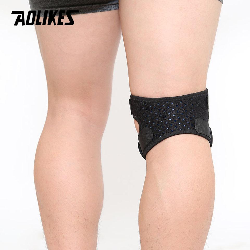 Aolikes Adjustable Patella Knee Strap Double Compression Pads Support For Running Basketball Football Cycling