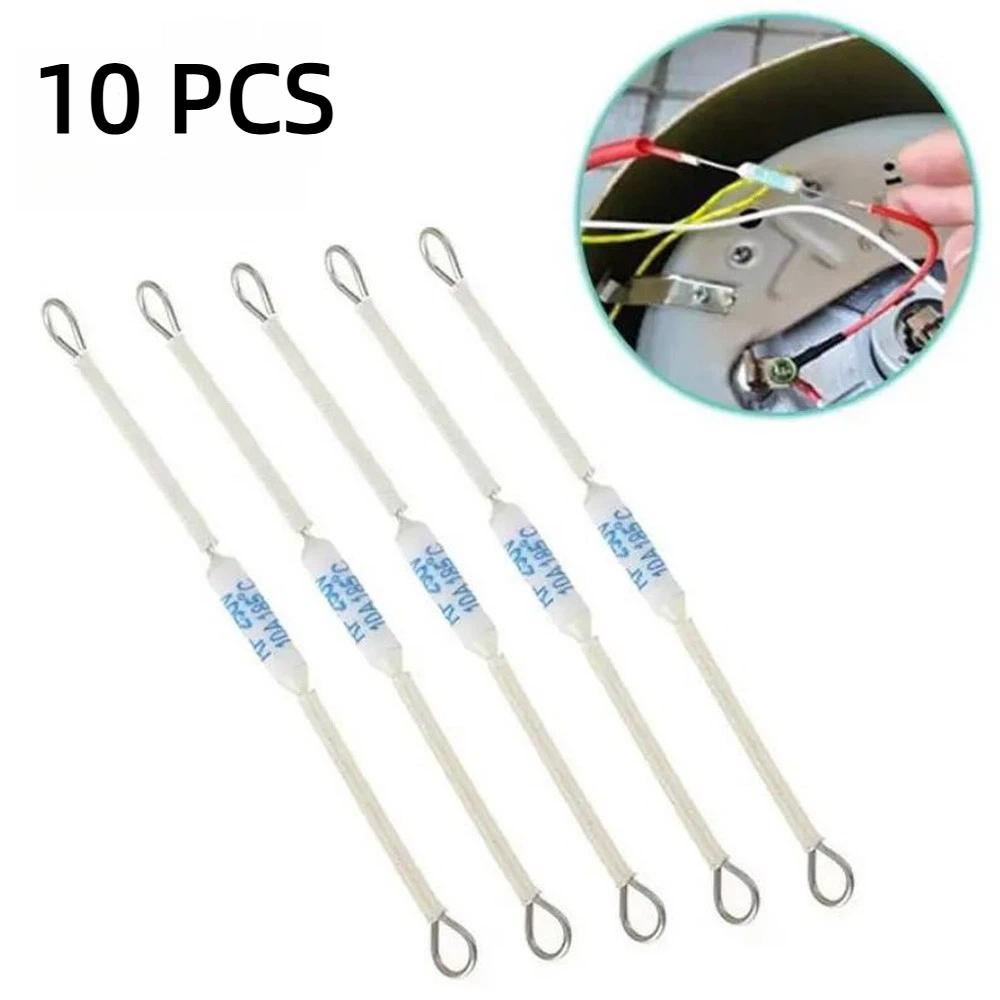10Pcs High Temperature Ceramic Thermal Fuse 10/15/20A 250V 185℃ 230℃ for Small Home Appliance Replacement