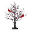 LED Vintage Glowing Tree with Cardinals Battery Operated Twinkle Trees Lamp with Lighted Branches Christmas Halloween Decorations