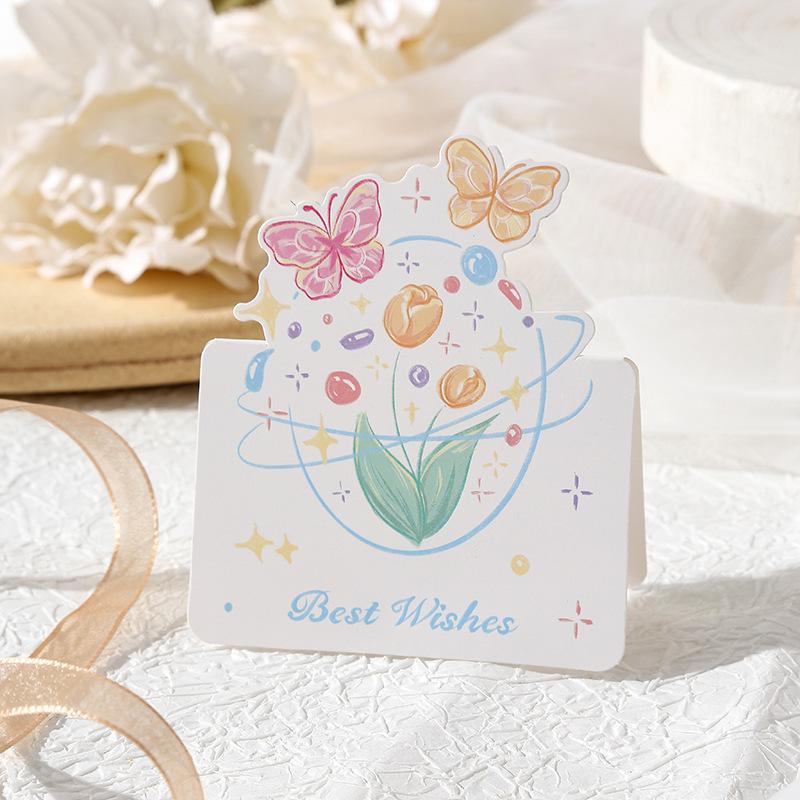 50PCS Bouquet Greeting Card No Envelopes, for All Occasions Such As Christmas,Valentine's Day,New Year,Parties Gift Card,Wedding
