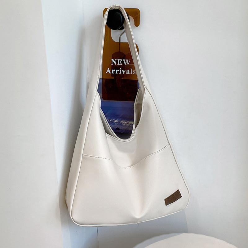 Elegant Urban Style Women's Large Capacity Tote Bag For Daily Commute In Beige