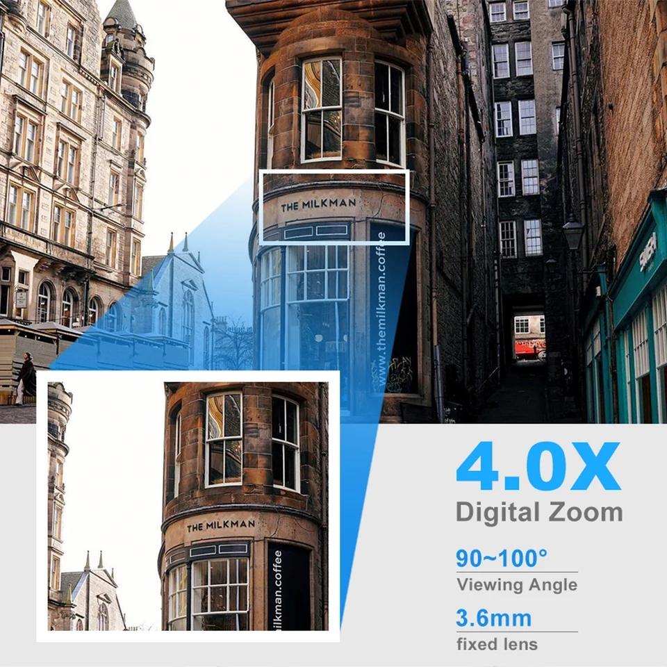 8MP Wireless PTZ Security Camera WiFi IP Outdoor 4X Zoom AI Human Tracking Two Way Audio HD Night Vision Color Surveillance Cam