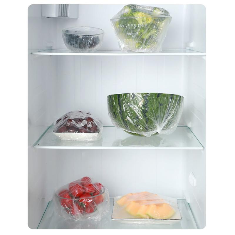 50/100Pcs Disposable Food Cover Food Grade Fruit Vegetable Storage Bag Elastic Bowls Cups Cover Kitchen Fresh-Keeping Film Bag
