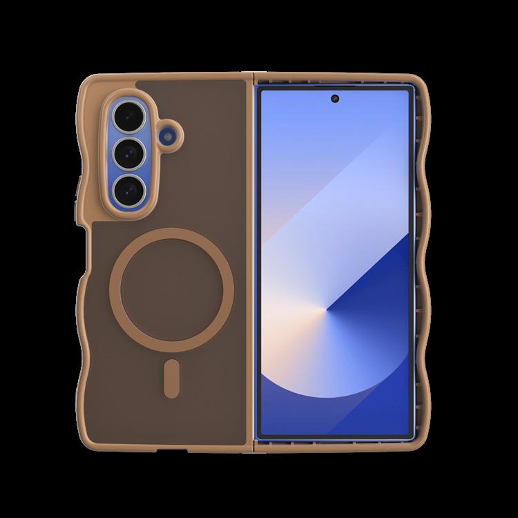 Applicable To Samsung ZFold7 Wave Magnetic Mobile Phone Case Zflip7 Skin Matte All-inclusive Anti-drop Folding Protective Case