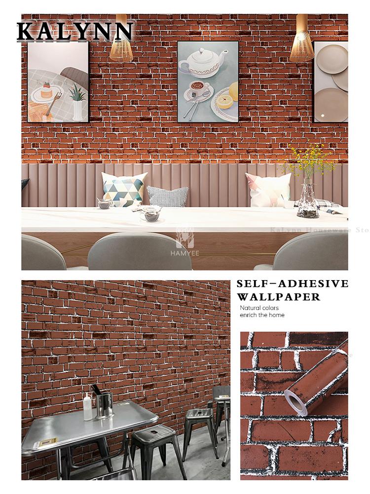Ziegel Tapete Selbstklebend Abziehen und Aufkleben Graue Ziegel Kontaktpapier für Schlafzimmer Wohnzimmer Dekoration DIY Aufkleber