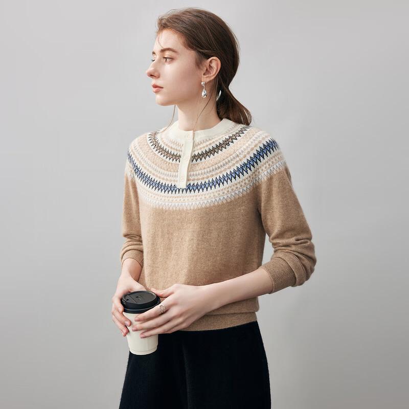 Komong Boca Women's Fair Isle Cashmere Sweater
