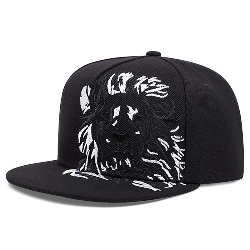 2026 New Fashion Flat Edge Hat Lion Embroidered Baseball Hat Street Hip Hop Skateboarding Hat Outdoor Daily Sunshade Hat Unisex