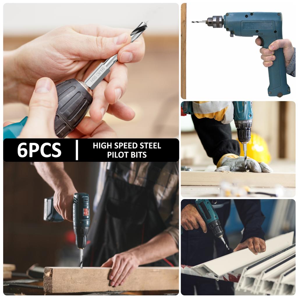 Three Pointed Woodworking Drill Bit Set Brad Point Stubby Drill Bit Twist Dril Bit Woodworking Hole Reaming Power Tool Hex Shank