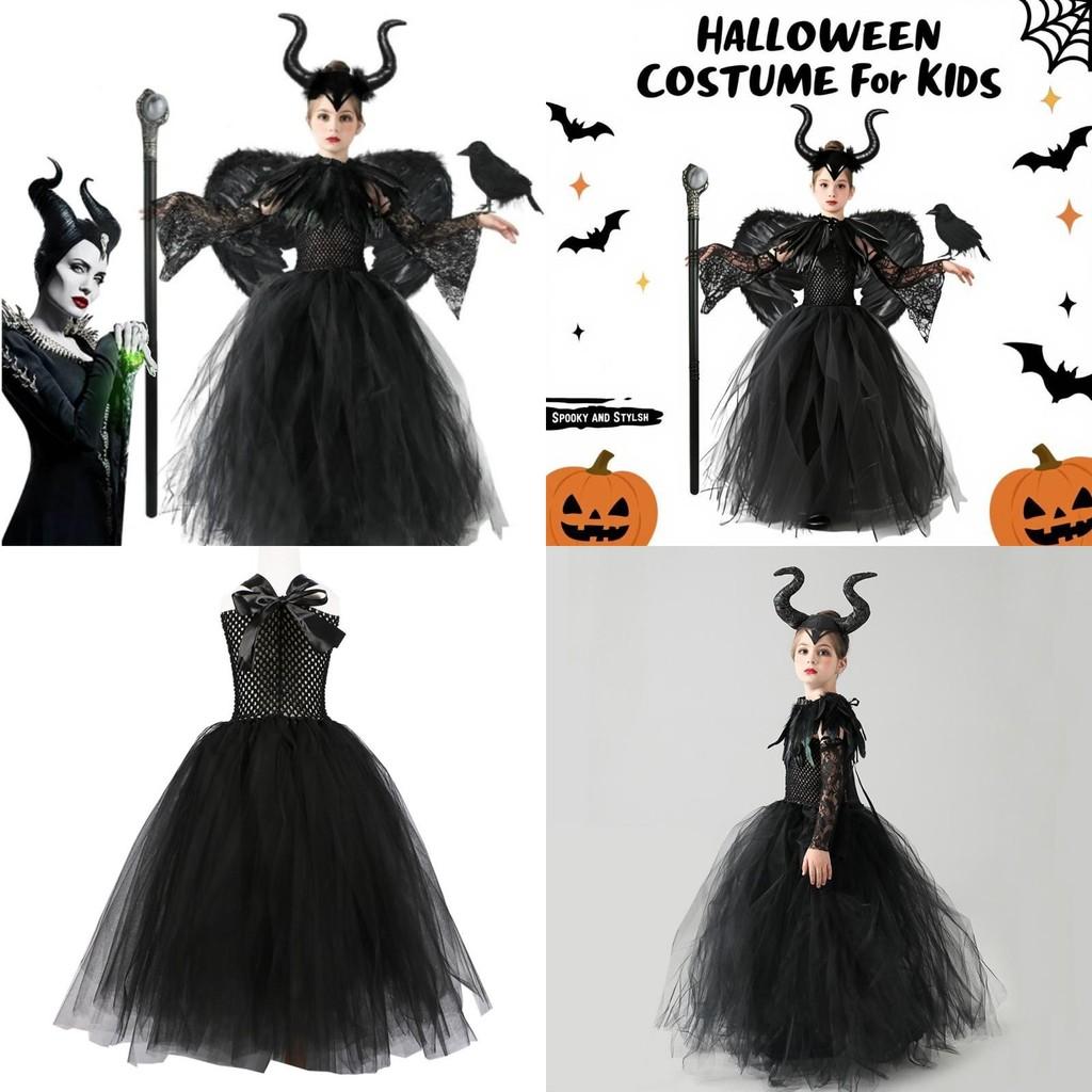 Cosplay Maleficent Childrens Costumes Halloween Stage And Themed Party Up Dress