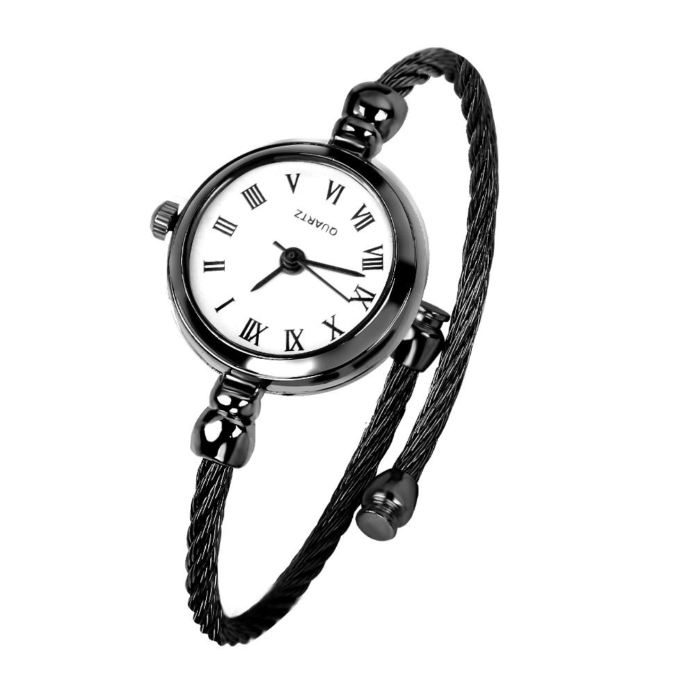 New Luxury Fashion Silver Bangle Bracelet for Women Watches Stainless Steel Retro Ladies Quartz Wristwatches Small Clock