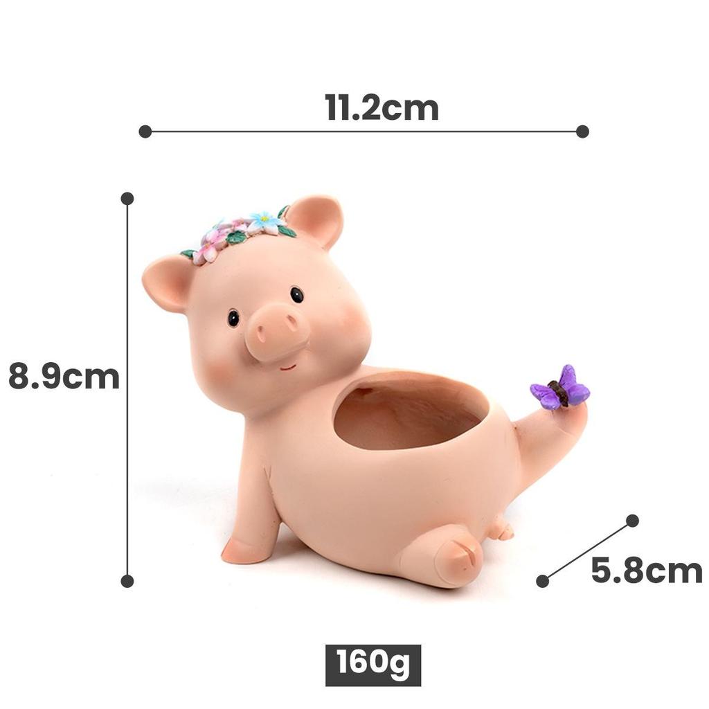 Cute Pig Resin Flower Pot Cartoon Animal Succulent Flower Pot Desktop Plants Pot Cactus Potted Home Decoration Ornaments Gift