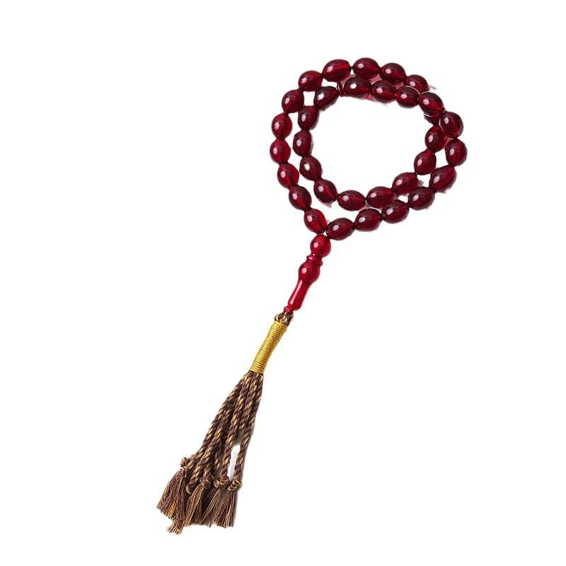 Handheld 45-Bead Muslim Rosary Tassel Bracelet - Middle Eastern Islamic Prayer Jewelry