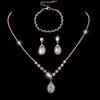 Elegant Rhinestone Set: Necklace, Earrings & Bracelet with Claw Chain Design - Multiple Styles