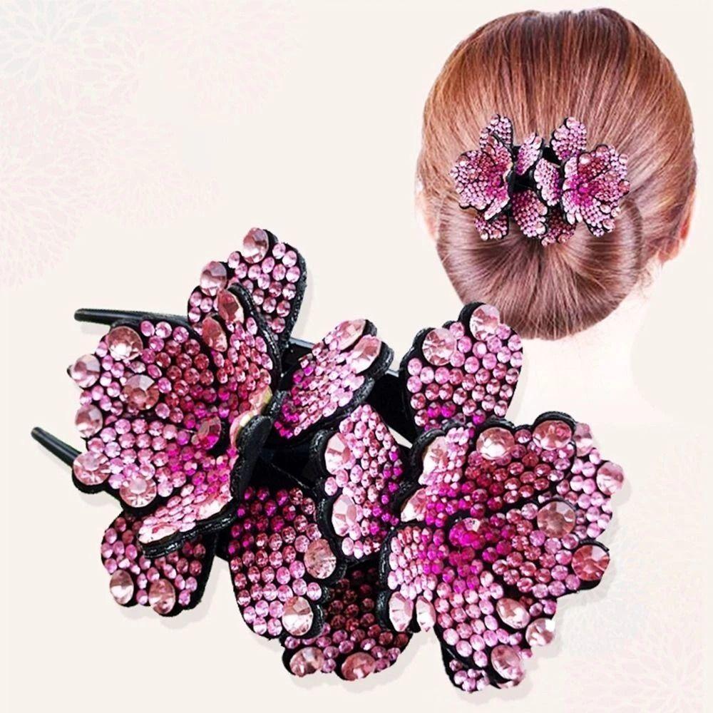 

Double Flower Hair Clip Korean Style Dovetail Clip Fashion Duckbill Clip Hair Accessories 8