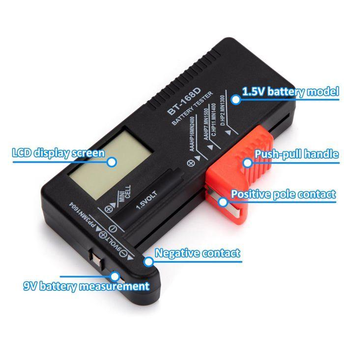 Battery Tester - Universal - Digital - Compact - Precise - Easy To Use