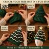 Parent Child Interaction Craft Christmas Tree Crochet Hat DIY Kit Beginner-Friendly Light-Up Kit Complete with Yarn Tools Guide for Holiday