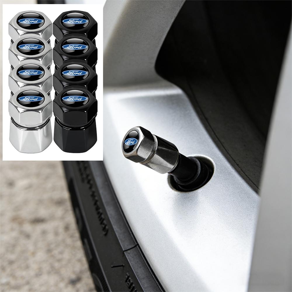 Car Styling Aluminum Alloy Wheel Cover Tire Valve Stem Dust Caps For Ford ST Fusion SHELBY Fiesta Edge MUSTANG Escape Kuga Ghia
