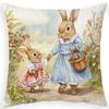 Cute Bunny Story Pattern With Zipper Closure Pillow Cover Living Room Sofa Special Pillow Cover Without Pillow Core