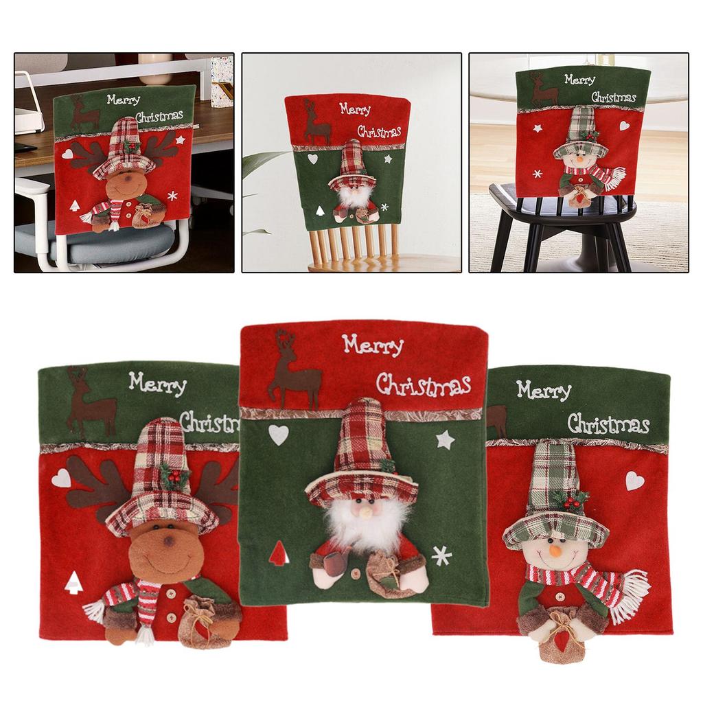 Chair Cover for Christmas Dining Room Decoration Easy Installation